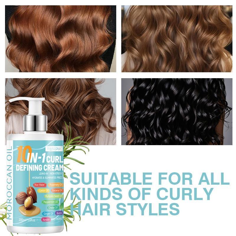 200ml 10-in-1 Curl Cream | Combines multi-benefit care with lightweight styling to help moisturize curls, reduce dryness and frizz, enhance curl definition and bounce, and leave hair softer and easier to manage for daily care and styling.