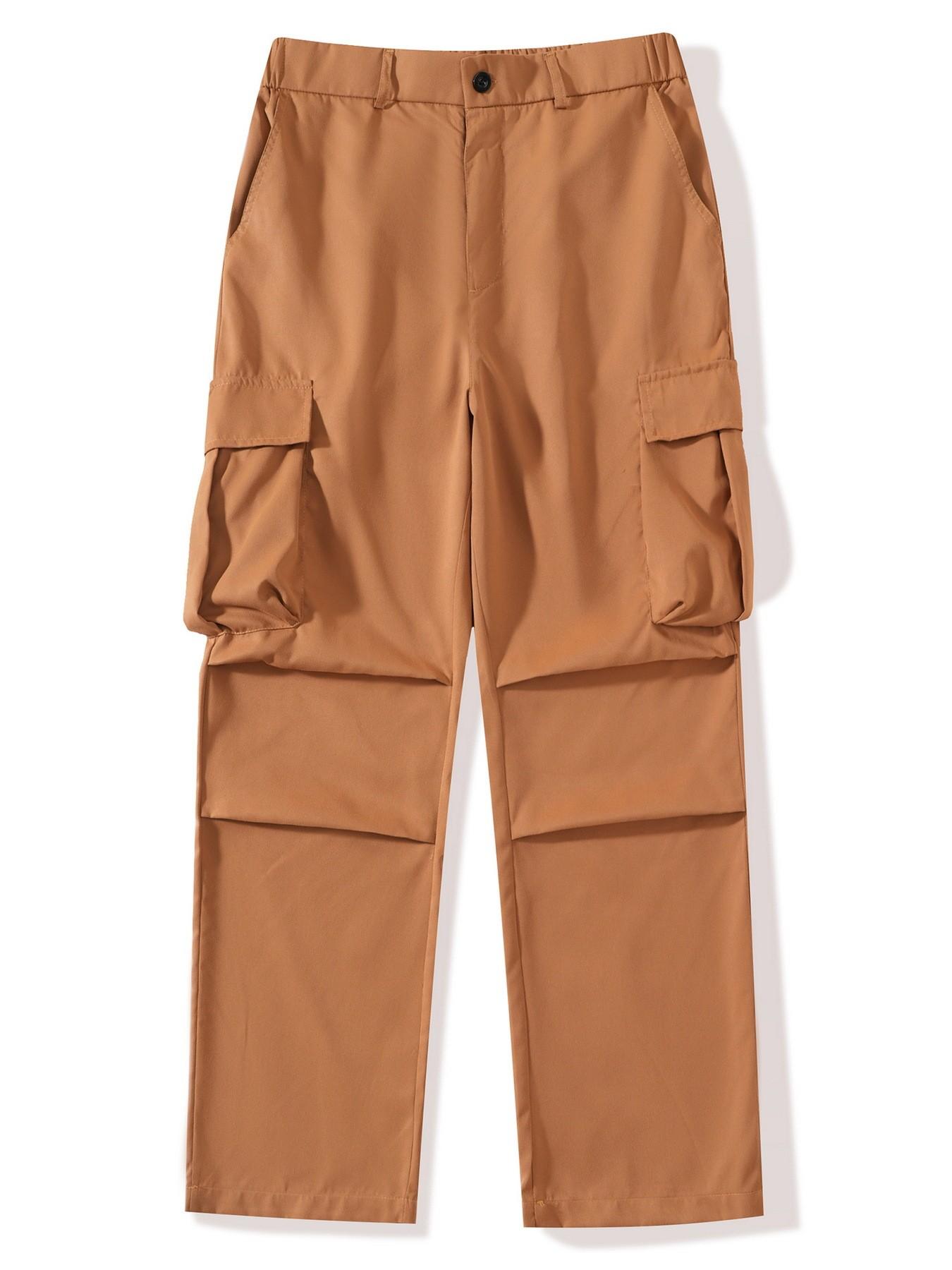 Men's Multi-Pocket Workwear Straight Leg Pants, Loose Breathable Outdoor Tactical Pants, American Vintage Fashion Wide-Leg Workwear Pants