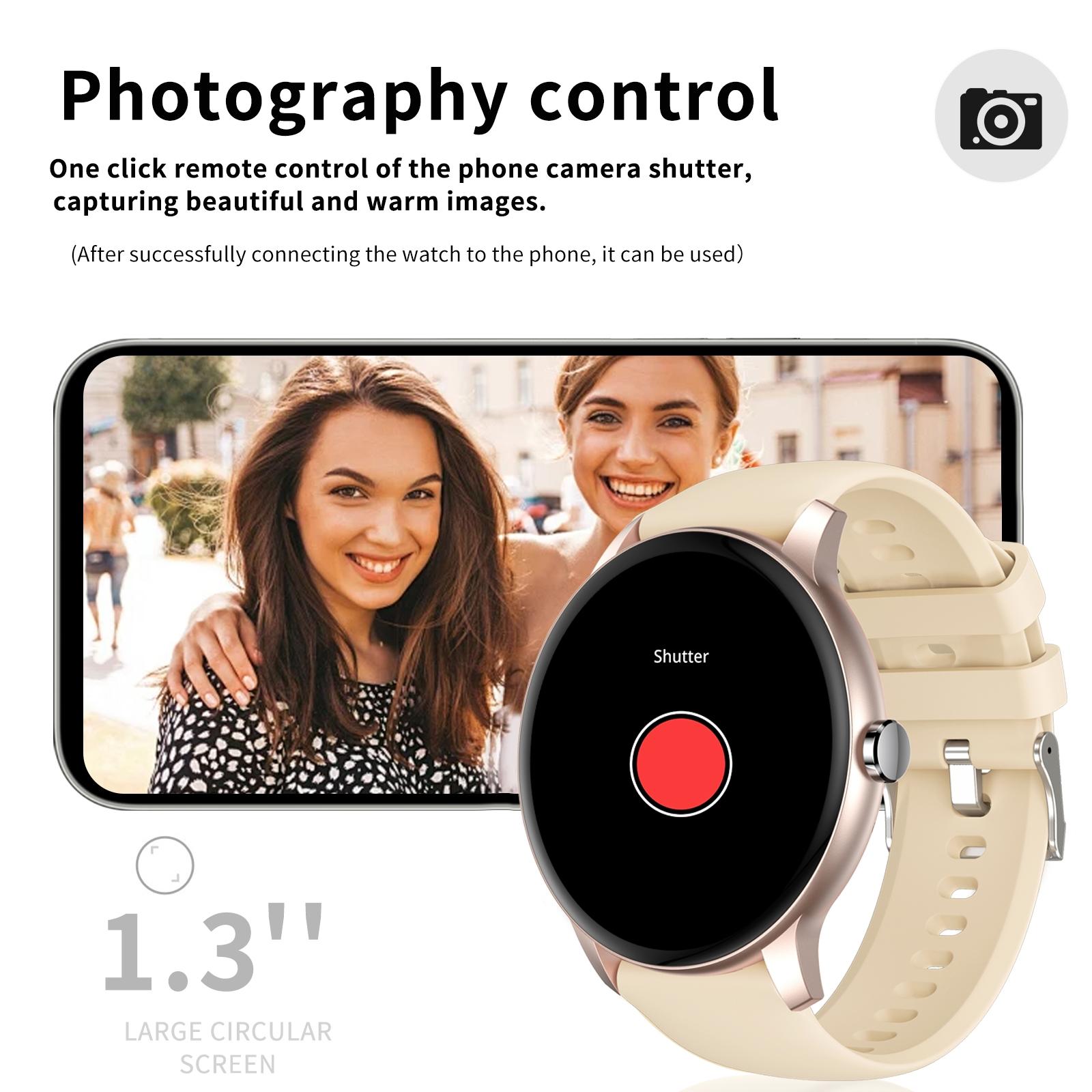 Smart Watch with Bluetooth-compatible Calling, Multi-Sport Modes, Message Alerts, Custom Wallpaper, Compatible with iPhone & Android, Wireless Smartwatch