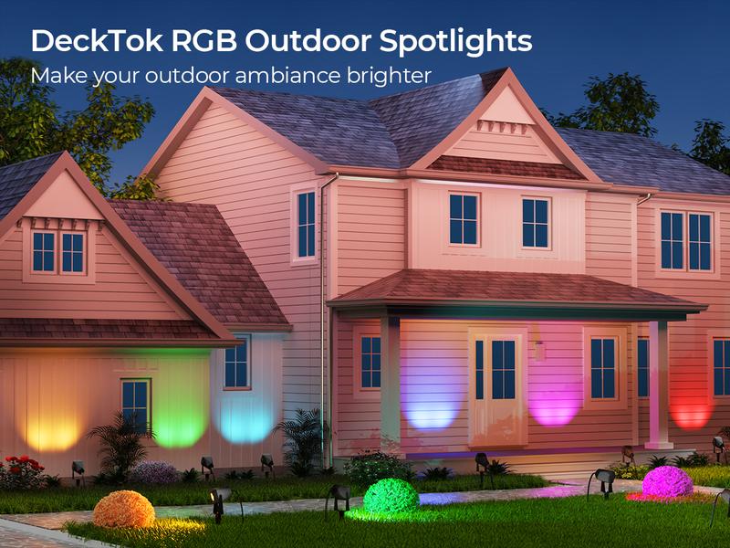RGB Low Voltage Landscape Lighting, 4 Pack Spotlight Outdoor with Remote Control, IP65 Waterproof LED Landscape Lights for Pathway Yard Garden Lawn Patio Decorations