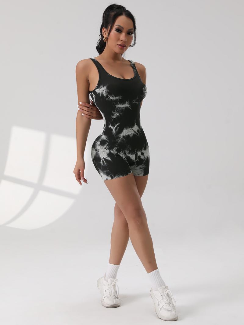 CHRLEISURE 3PCS Backless Sleeveless Sports Jumpsuits Shorts Workout For Women V Back Scrunch Yoga Romper Fitness Bodysuit leggings