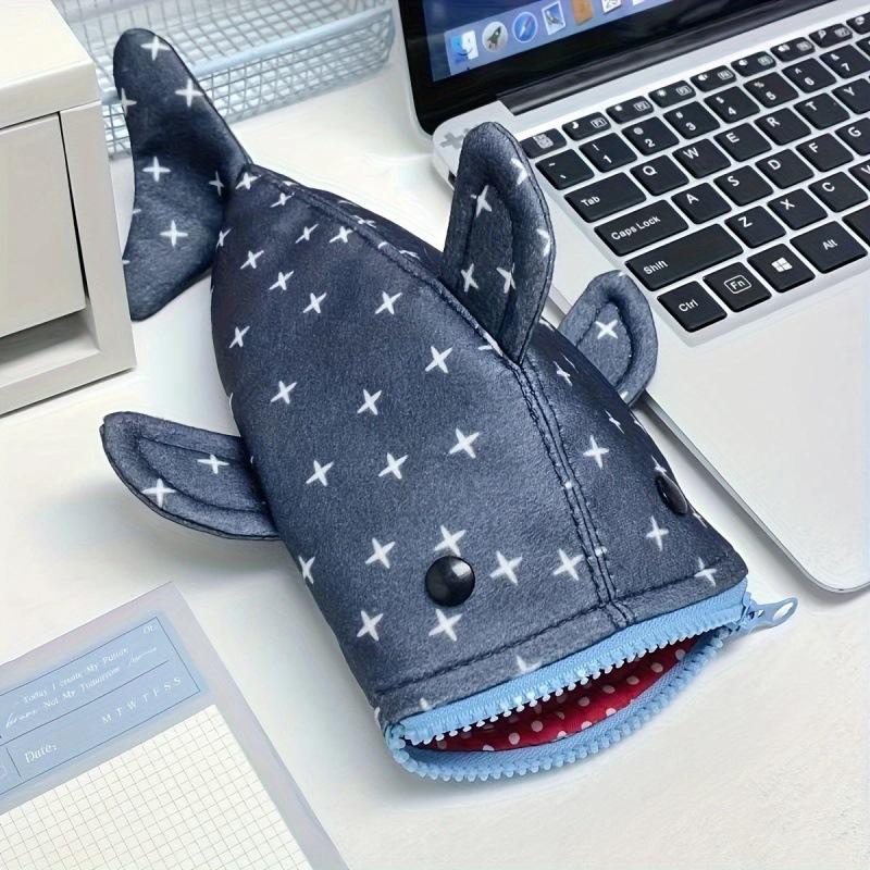Cute Shark Zipper Pouch, Durable Multi-Functional Storage Bag, Organiser, Durable Storage Organizer, Perfect Christmas Gift for Boys & Girls, New Condition