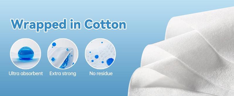 WINNER 3 Packs Disposable Face Towels 100% USA Cotton Dry Wipes 100 Count Face Cloths for Sensitive Skin Eco-Friendly Soft & Strong Napkins