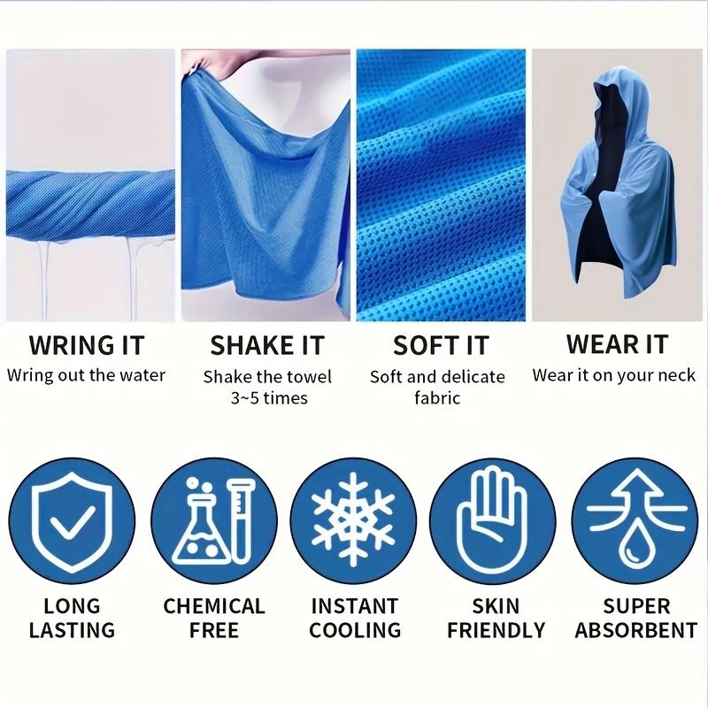 1Pack Cooling Hoodie Towels for Neck and Face, UPF 50 Sun Protection & Instant Cooling, Ice Towels for Hot Weather, Soft Breathable Towel for Sport, Work Out, Gym, Camping & More Activities