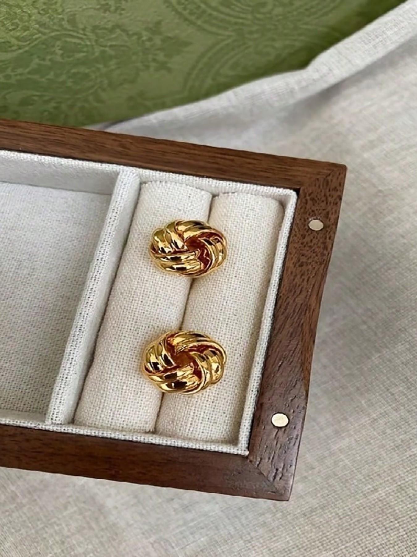 1 Pair Metal Geometric Spiral Earrings, Unique Women's Daily Jewelry, Fashionable Ear Rings for Everyday Wear, Stylish Accessory