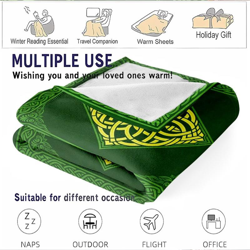Celtic Knot Pattern Throw Blanket, Soft & Skin - friendly, Lightweight with Multiple Specs. Colorful, ideal for Sofa, Dorm, Travel, Camping. Perfect gift for Gatherings, Birthdays, Festivals, Back - to - school, boasting traditional ornate aesthetic.