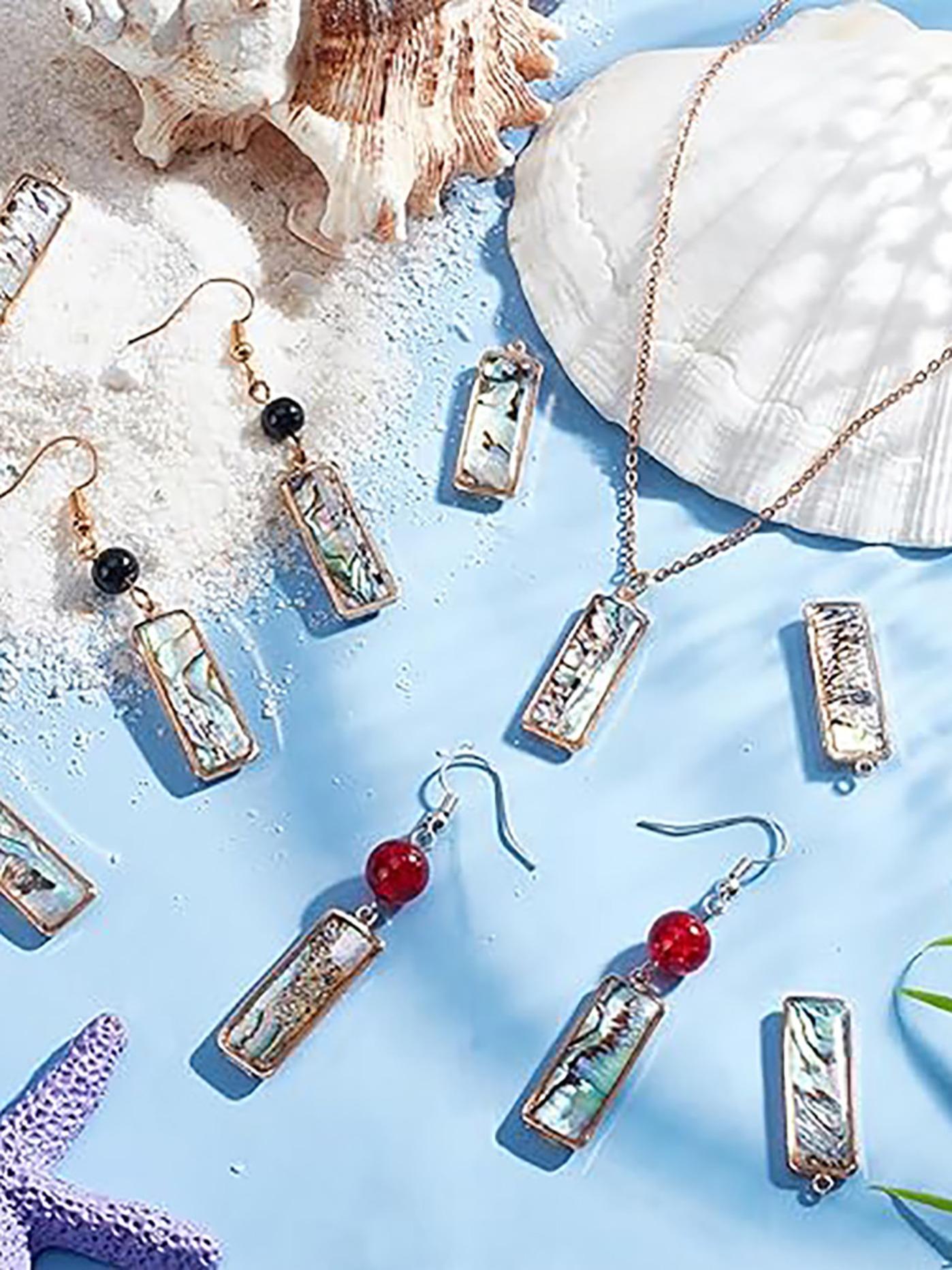 10 Pieces Abalone Shell Jewelry Making Supplies, Natural Seafood Shell Pendant, Handmade Craft Material, Ideal for DIY Projects