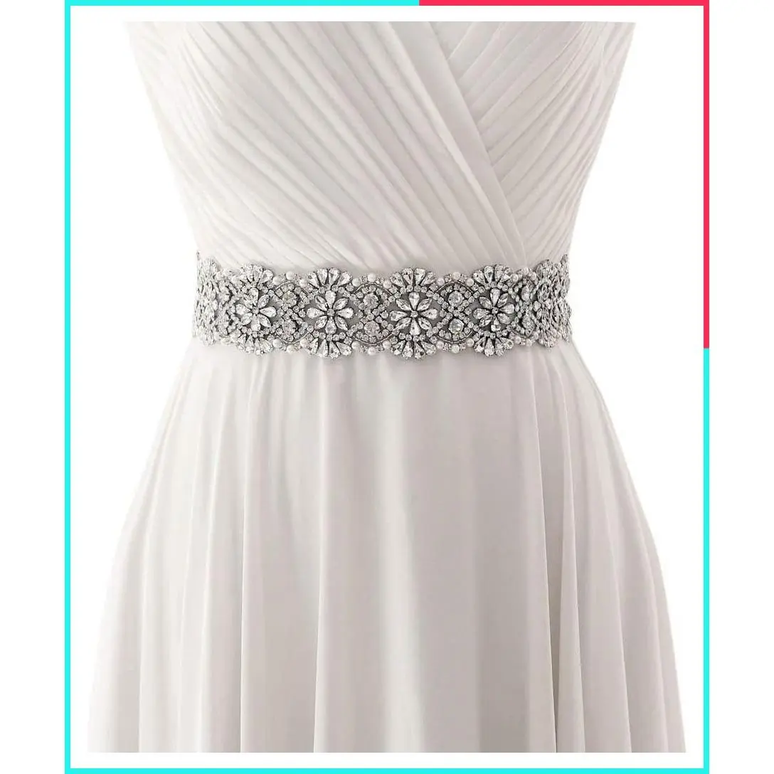 Rhinestone Bridal Belt Wedding Dress Sash Shiny for Bride