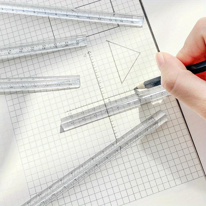 1/2pcs Vibrant Rainbow Triangle Ruler - Fun & Creative DIY Drawing Tool - Visual Learning Tools - Transparent, Versatile, & Durable - Perfect for Students, Artists, & Office Use - Classroom Supplies - Art Materials