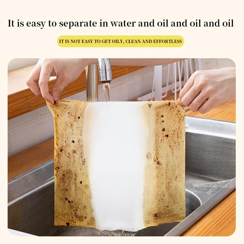 VYSSA Bamboo Fiber Weekly Disposable Cleaning Cloth Roll - 20 Sheets Super Absorbent Streak-Free Washable Reusable Kitchen Towels Multi-Purpose Dish Drying Rags for Kitchen Home & Office Cleaning Durable Eco Friendly Cloths for Dishes