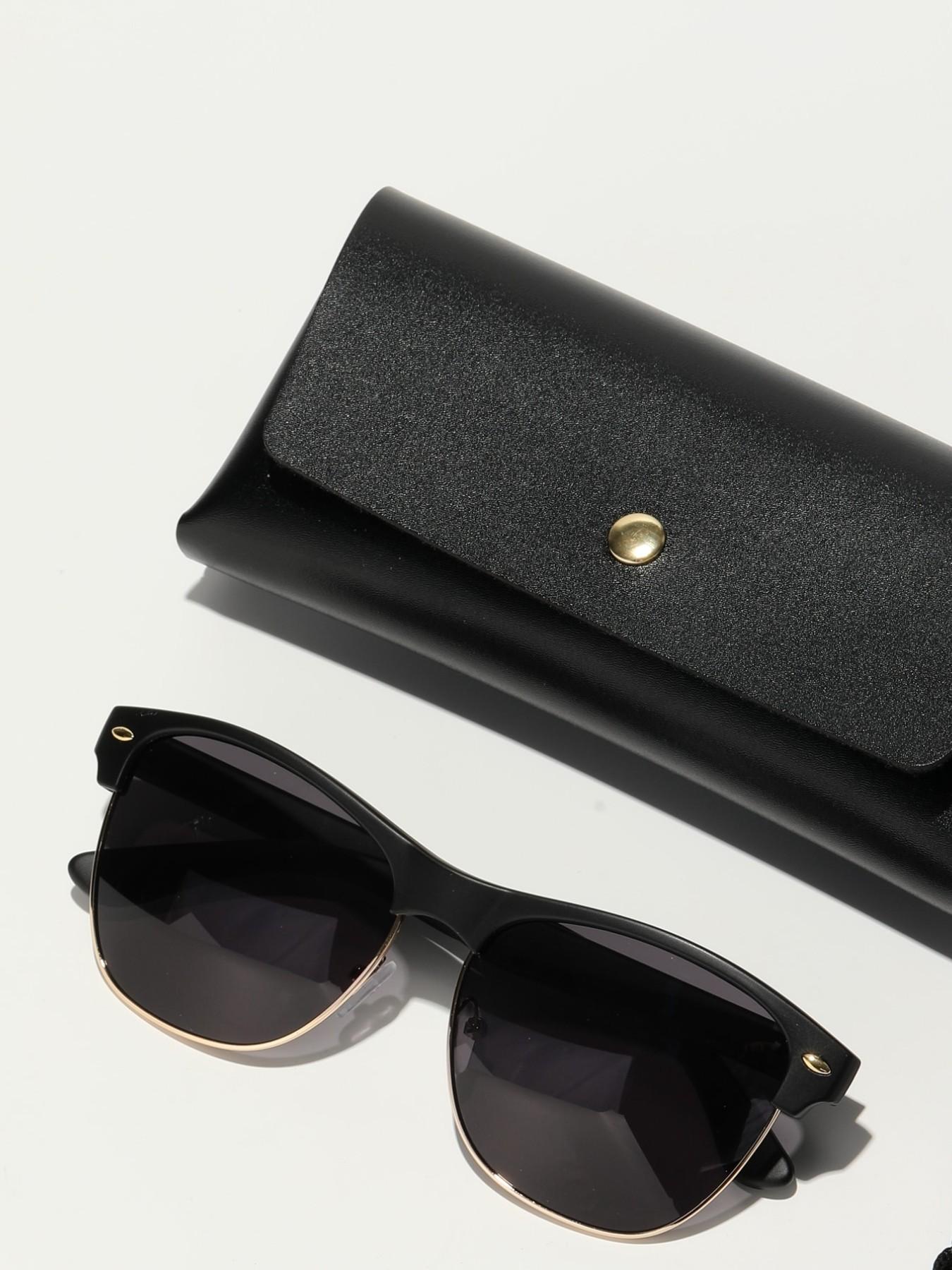 Boho Vintage Tortoiseshell Cat Eye Glasses Frame, Unisex Half Rim, Metal Hinges, PC Lenses, Classic Travel Style