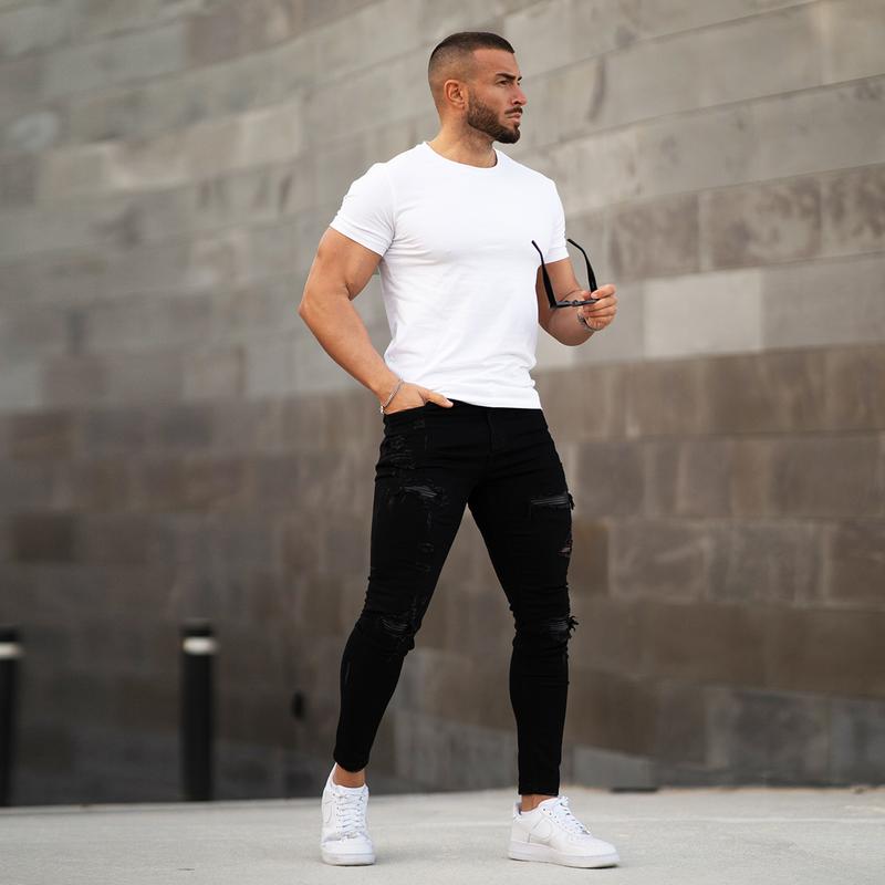 GINGTTO Men's Skinny Jeans Slim Fit Stretch Tapered Leg Ripped Jeans Denim Pants GINGTTO Men's Skinny Jeans Slim Fit Stretch Tapered Leg Ripped Jeans Denim Pants