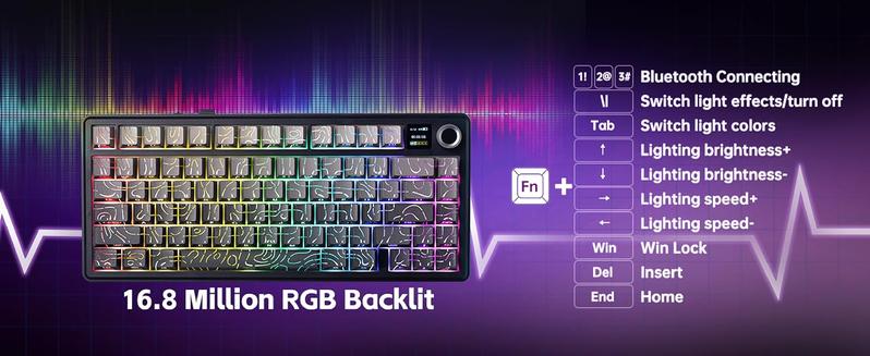 Aula F75 MAX Wireless Mechanical Keyboard with TFT Screen and Knob, Gasket Keyboard in 75% Layout, Hot Swappable Gaming Keyboard for PC/Mac/Linux Aula F75 MAX Wireless Mechanical Keyboard with TFT Screen and Knob, Gasket Keyboard in 75% Layout, Hot Swappable Gaming Keyboard for PC/Mac/Linux