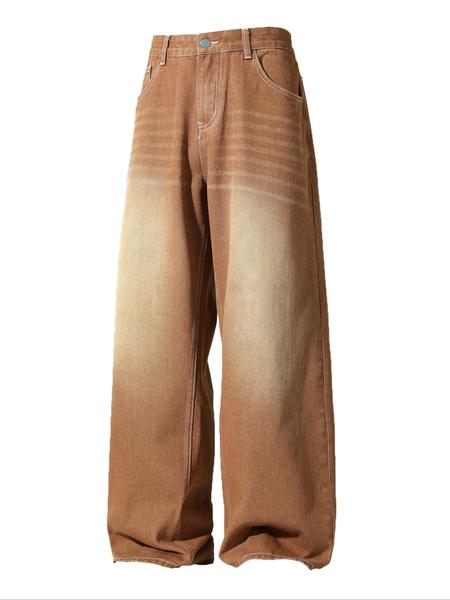 Men's Ombre Print Denim Shorts, Loose Casual Comfy Short Jeans for Summer, Men's Bottoms for Summer