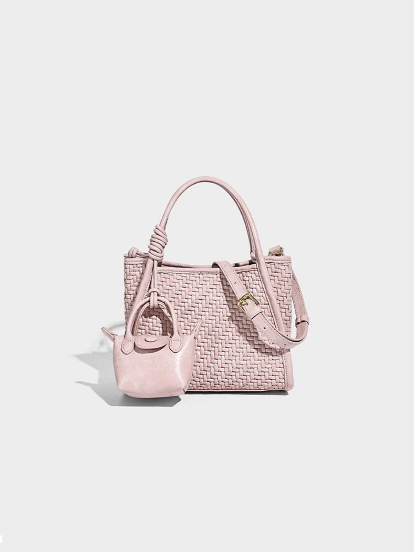 New Handwoven Crossbody Shoulder Clutch, Casual Soft Leather Bao Single Shoulder Bag, Fashionable Large Capacity Basket Bag, Simple High-End Lazy Style