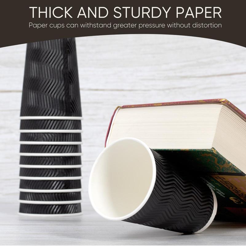 Daily life 16oz Coffee Cups with Lids, 100 Pack Insulated Ripple Paper Cups, Disposable Coffee Cups for Water, Juice, Coffee