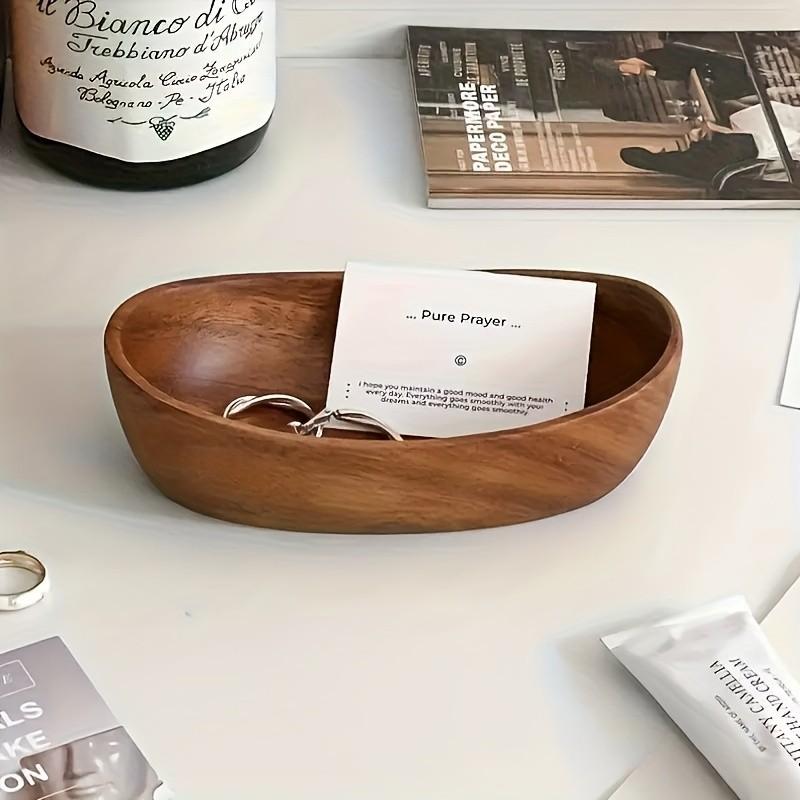 Natural Wood Vintage Appeal Oval Wooden Storage Box, Durable Jewelry Tray Organizer, Elegant Decorative Box, Decoration, Perfect for Vanity Coffee Table, Ideal Gift, Home Decor Organiser, Interior Storage Organizer, Dressing Table Box, Durable Organizers