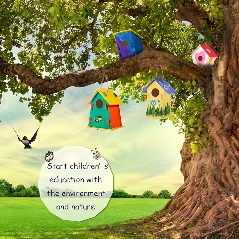 Unfinished DIY Wood Birdhouse Kit, Paint Your Own Wooden Craft Birdhouse, Perfect for Crafts, Parties, Birthdays, DIY Art Supplies