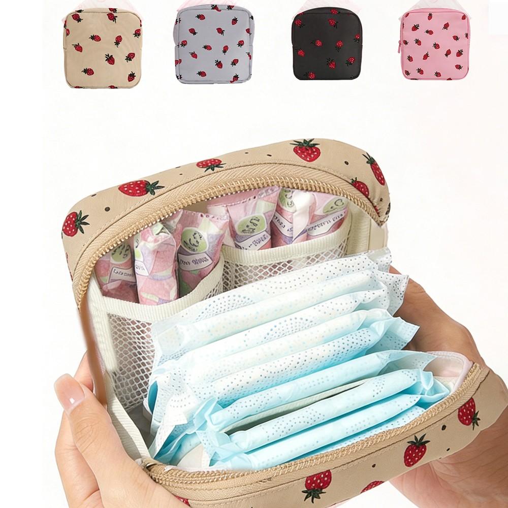Women Portable Period Kit Bag, Sanitary Napkin & Pad Holder, Compact Cosmetics Organiser, Makeup Organizer Pouch, Ideal for Travelling, Daily Use