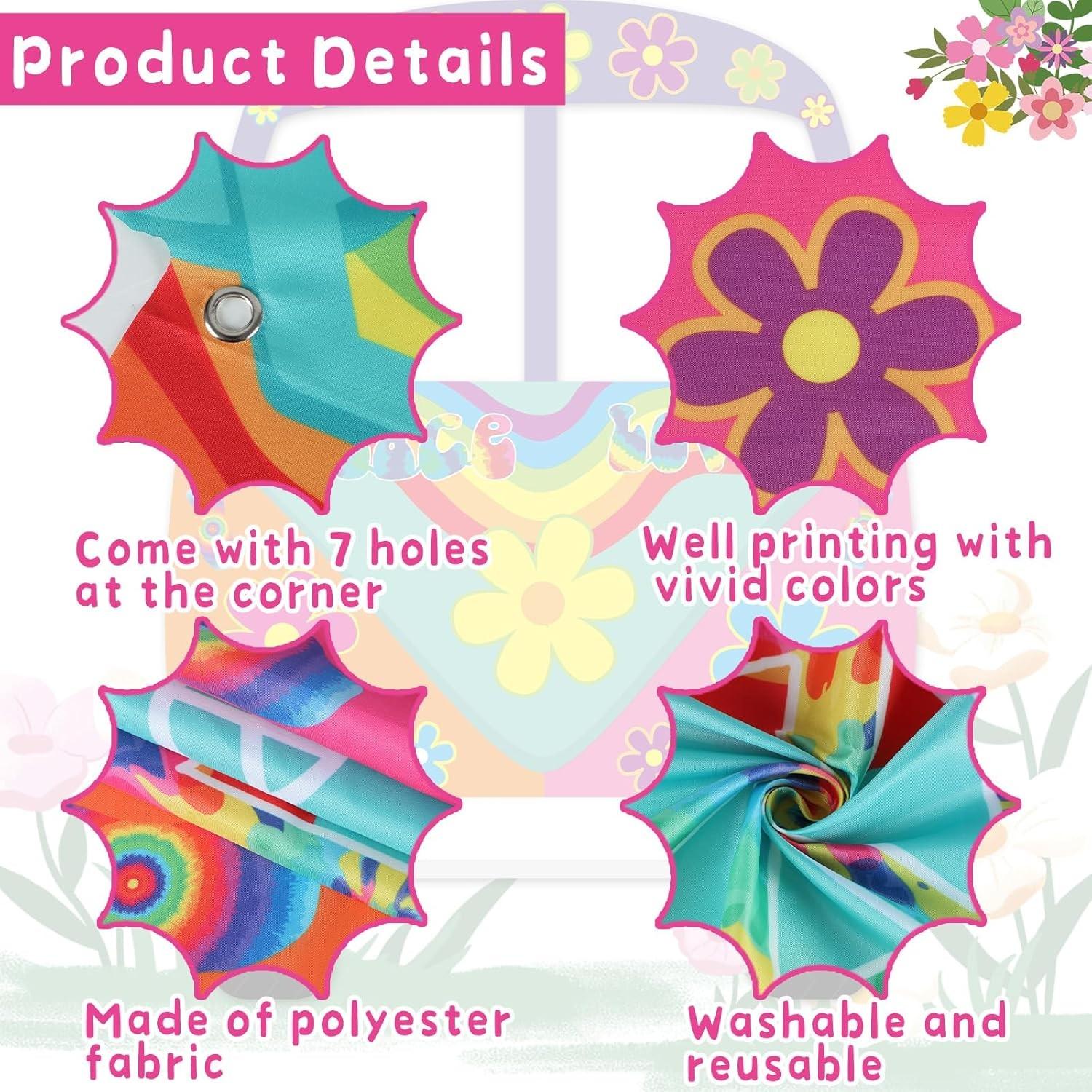 Large Hippie Bus Shaped Photo Prop 60s Party Decor 60's Retro Groovy Van Prop Fabric Hippie Selfie Frame Backdrop Background Banner Birthday Party Supplies Retro 60s 70s Party Favors 59 x 48.6Inch