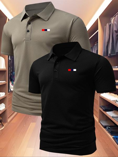 Men's Summer Polo Shirt, Casual Fitted Short Sleeve, Quick-Dry Fabric, Outdoor Sports & Leisure Wear, Athletic Sports Clothing, Birthday Gift Idea