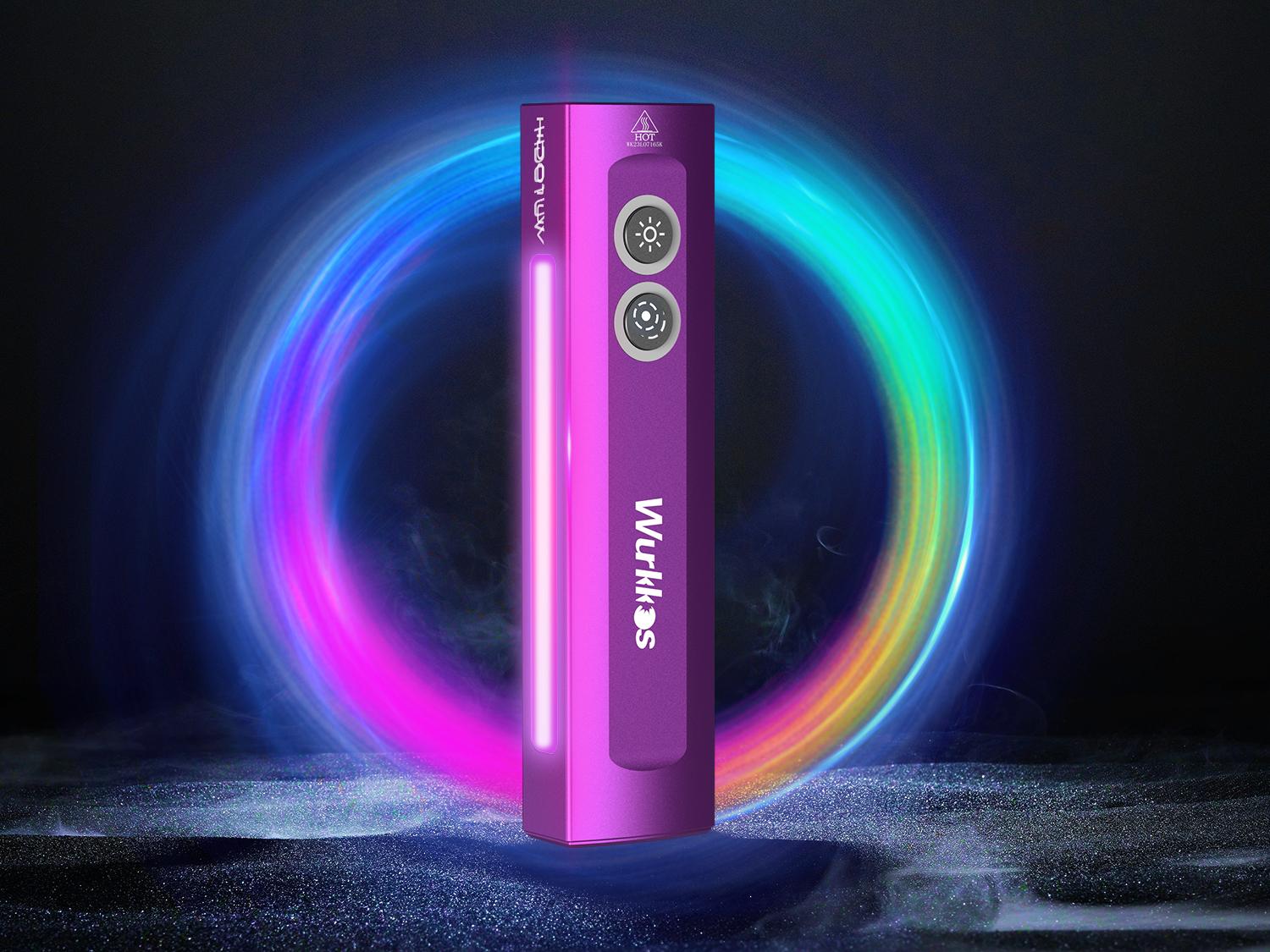 Wurkkos HD01UV Multifunctional EDC Flashlight with 365nm UV Light White Flood LED RGB Lights Dual Switch Magnetic Tail USB Rechargeable