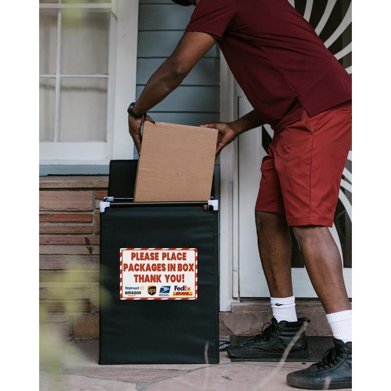 8x12 Inch Rust-Free Aluminum Package Delivery Sign for Outdoor Use - Please Place Packages in Box Thank You - Delivery Signs for Packages, Delivery Box