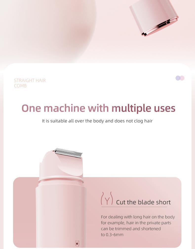 New double-head facial shaving and hair removal device for women. Suitable for face, lips and chin. USB rechargeable double-head wireless electric razor.