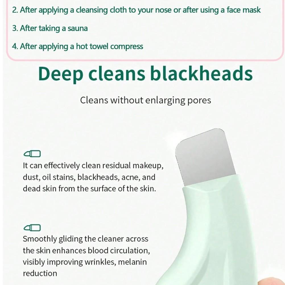 Facial Blackhead Removal Scraper, Gentle Pore Cleanser for Morning & Night Skincare, Foundation Prep, Facial Care, Travel, Home Spa, Gift Set