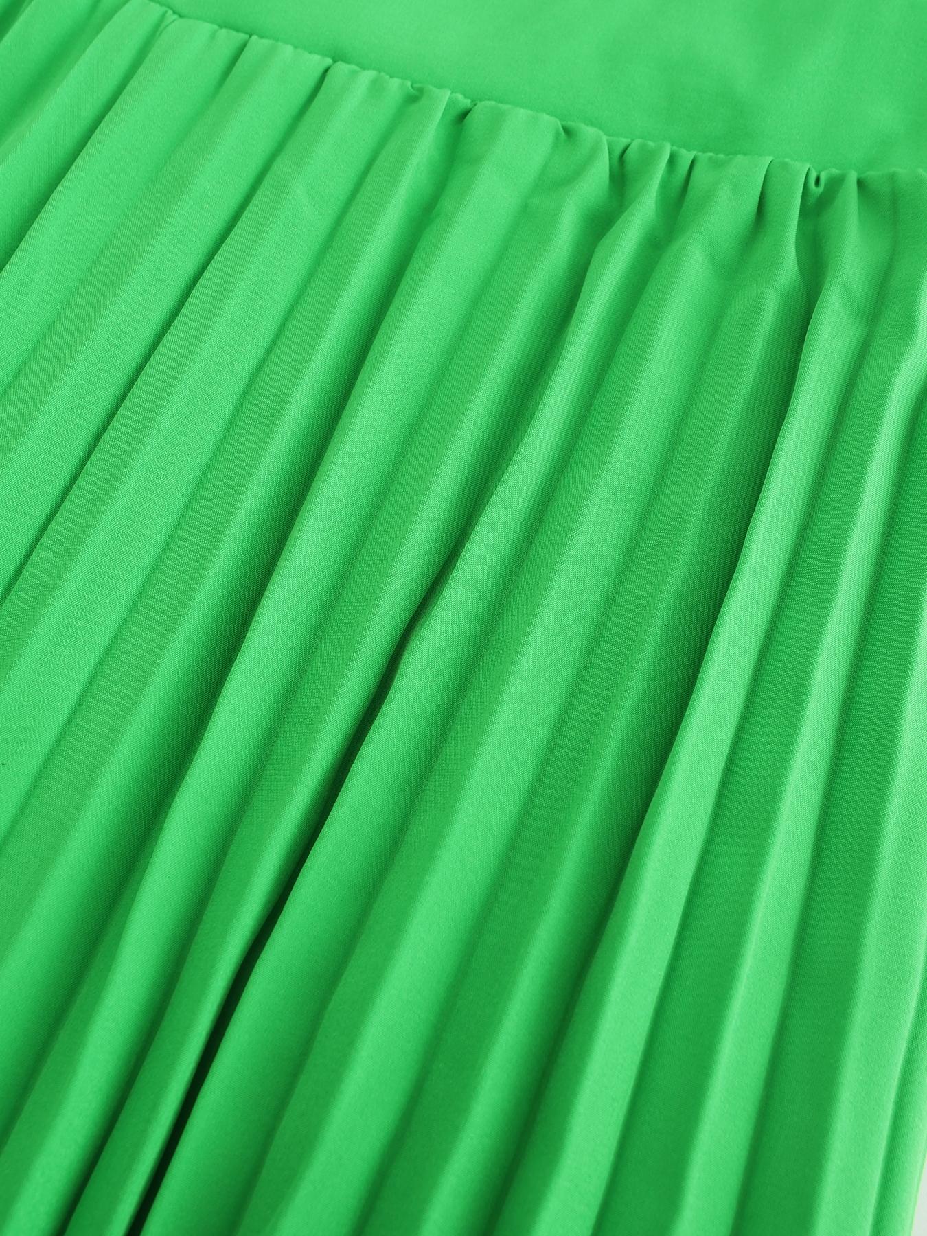 Women's Plain Pleated Knot Front Wide Leg Jumpsuit, Elegant Long Sleeve Collared Jumpsuit For Spring & Fall, Women's Clothes For Work Office Business