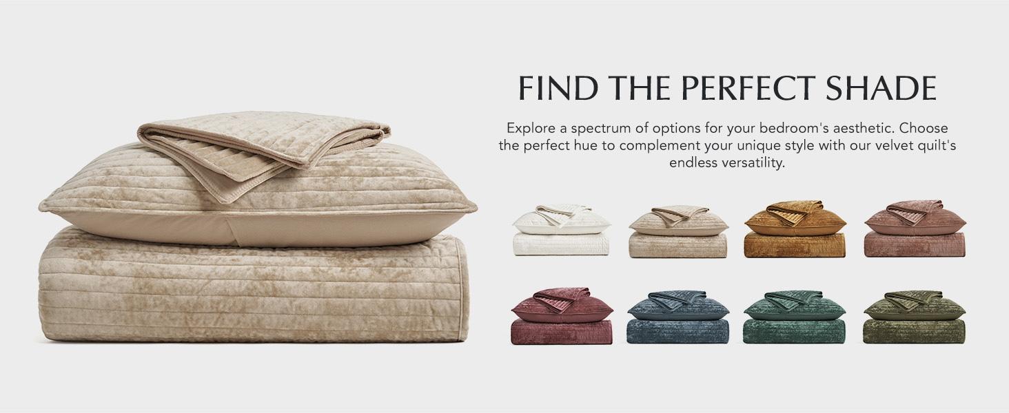 Luxury King Size Velvet Bedding Set - Striped Channel Weave Comforter with 2 Matching Shams, Lightweight All-Season Oversized Polyester Fiber Bedspread, Soft Beige Taupe for Bedroom Decor