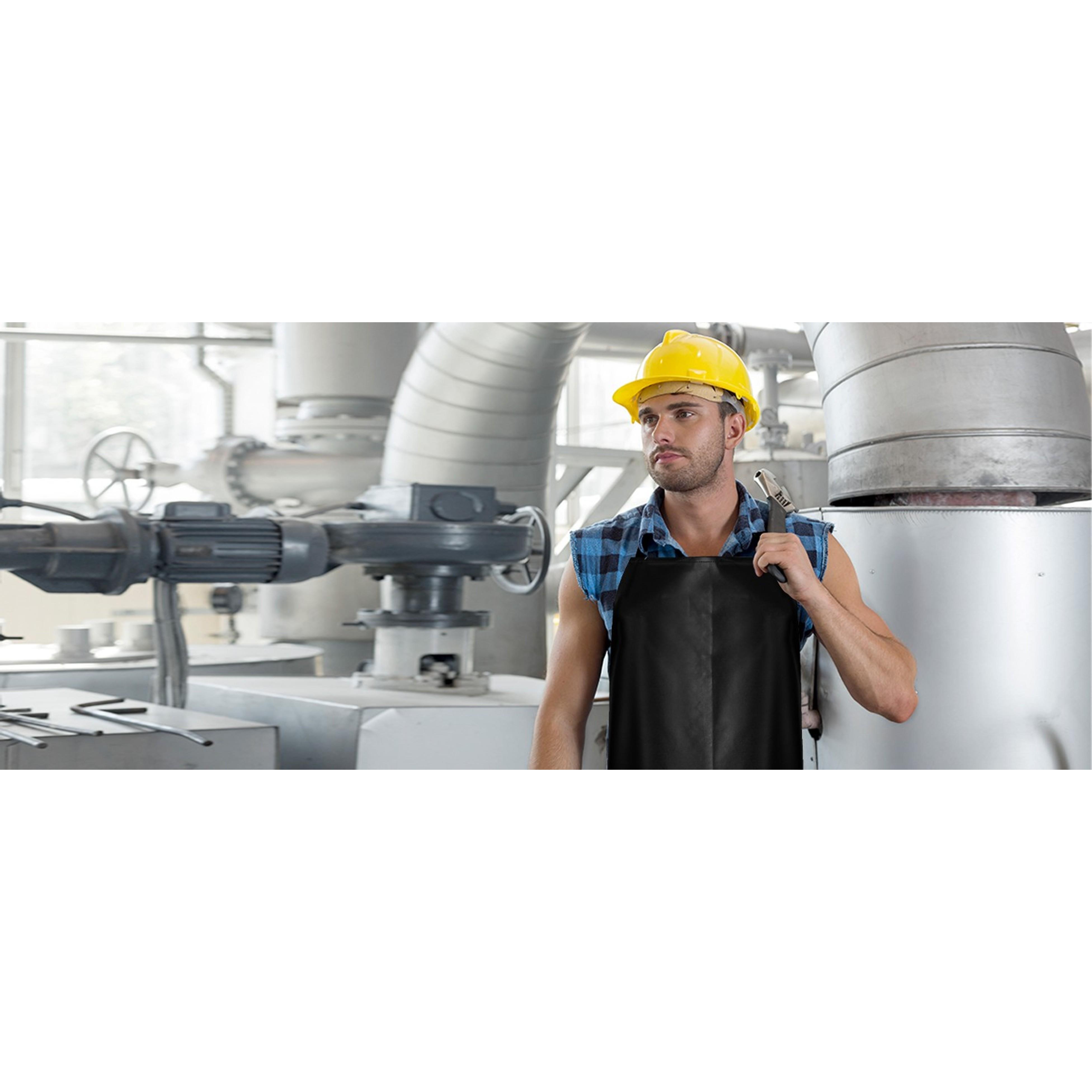 Thicker Rubber Apron, Extra Long Adjustable Apron, Heavy Duty Oil&Chemical Resistant Waterproof Work Aprons
