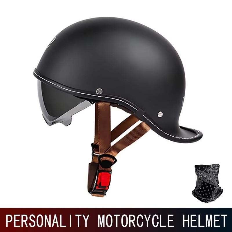 Trendy Personality Motorcycle Half Helmet, Dot Certified Vintage Harley Helmet, Unisex Riding Safety Helmet, Stylish and Secure
