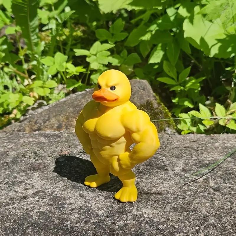 Funny Muscle Duck Statue, Fitness Duck Decor, Durable Plastic, Ideal for Home Office Gym, Perfect Gift for Holidays