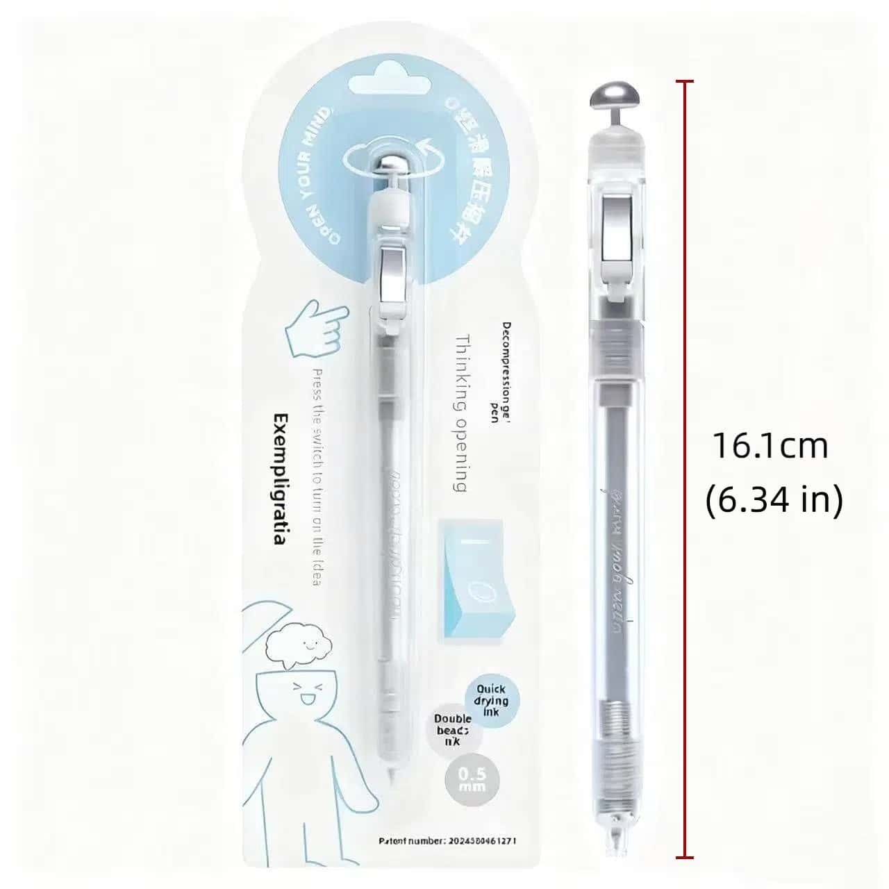 Stress Relief Exam Prep Pen, Fine Point Writing, Quick-Drying Ink, Durable Plastic Body, Ideal for Students & Office Use