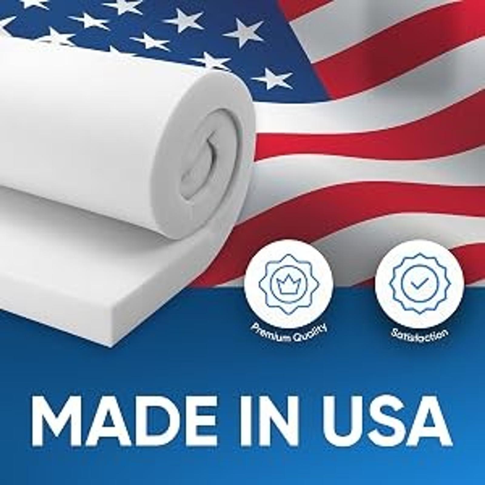 Upholstery High Density 5" Height x 24" Width x 72" Length-Home or Commercial Use Seat Replacement Cushion-Made in USA Foam (FOAM-HD-5x24x72)