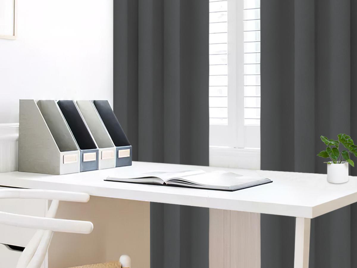 Easy-Going Blackout Curtains for Bedroom, Solid Thermal Insulated Grommet and Noise Reduction Window Drapes, Room Darkening Curtains for Living Room, 2 Panels