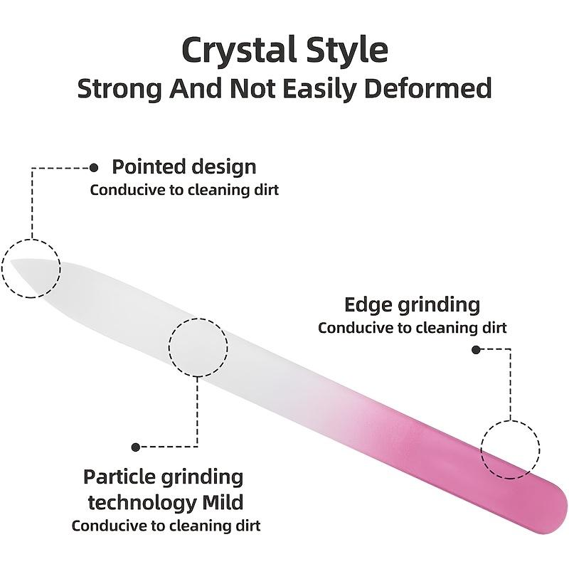 3PCS Premium Glass Nail File Set with Case - Professional Double Sided Crystal Nail Files for Natural & Acrylic Nails, Portable Manicure Tools for Home & Salon Use, Unisex Fingernail & Toenail Buffer for Smooth Shaping