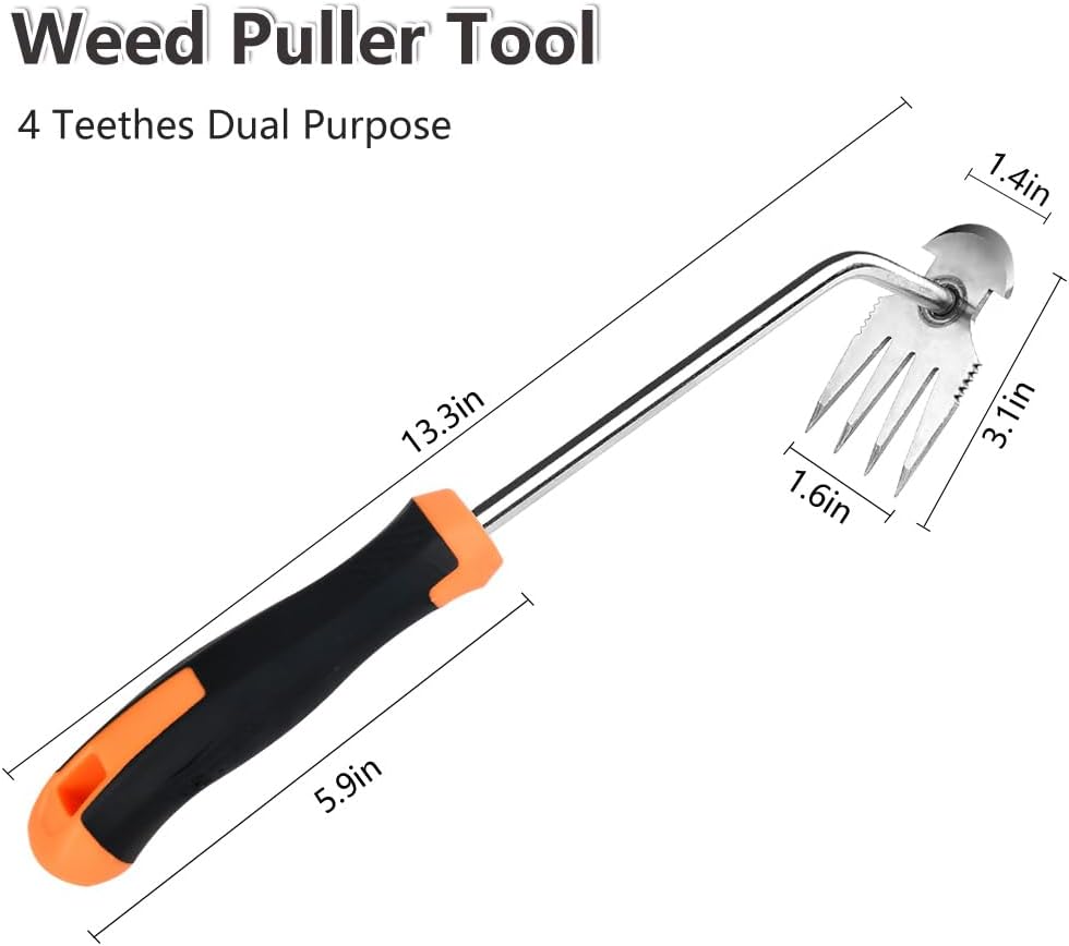 Garden Weeder Tool, Portable Garden Weeder Tool, Manganese Steel Weed Puller Tool, Hand Weeder Puller for Vegetable Gardening Backyard Farm Planting