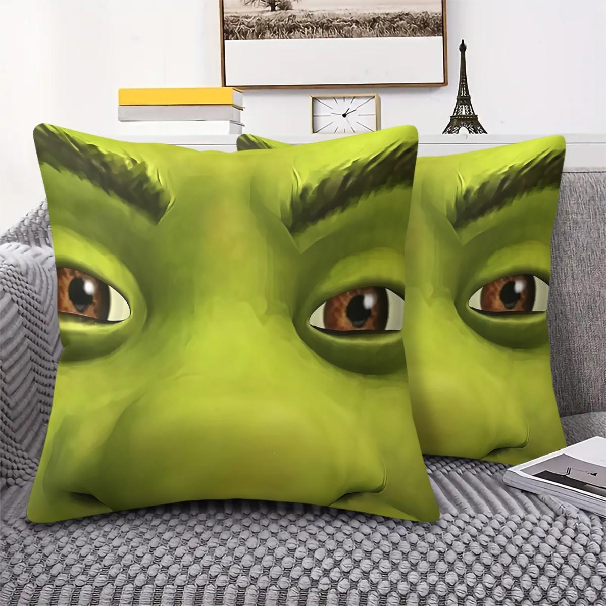 Shrek Pattern Pillow, 1 Piece Includes Pillow Core, Soft And Durable, Suitable For Children And Adults, Daily Holiday Birthday Gift, Bedroom Decoration For Bed, Sofa, Car