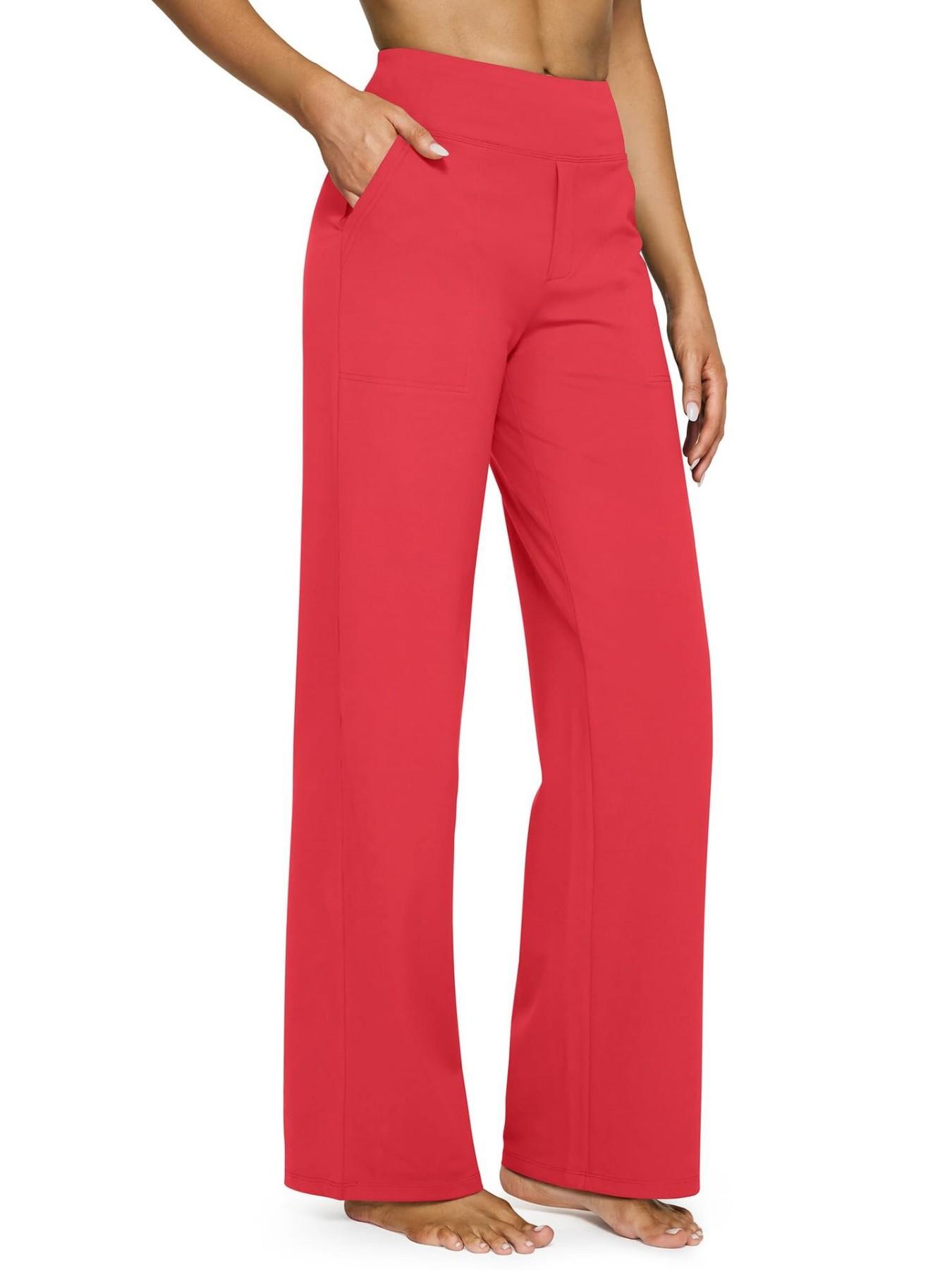 2026 Loose High-Waist Wide Leg Yoga Pants for Women, Knitted Athletic Sweatpants with Pockets, Comfortable Casual Sports Pants
