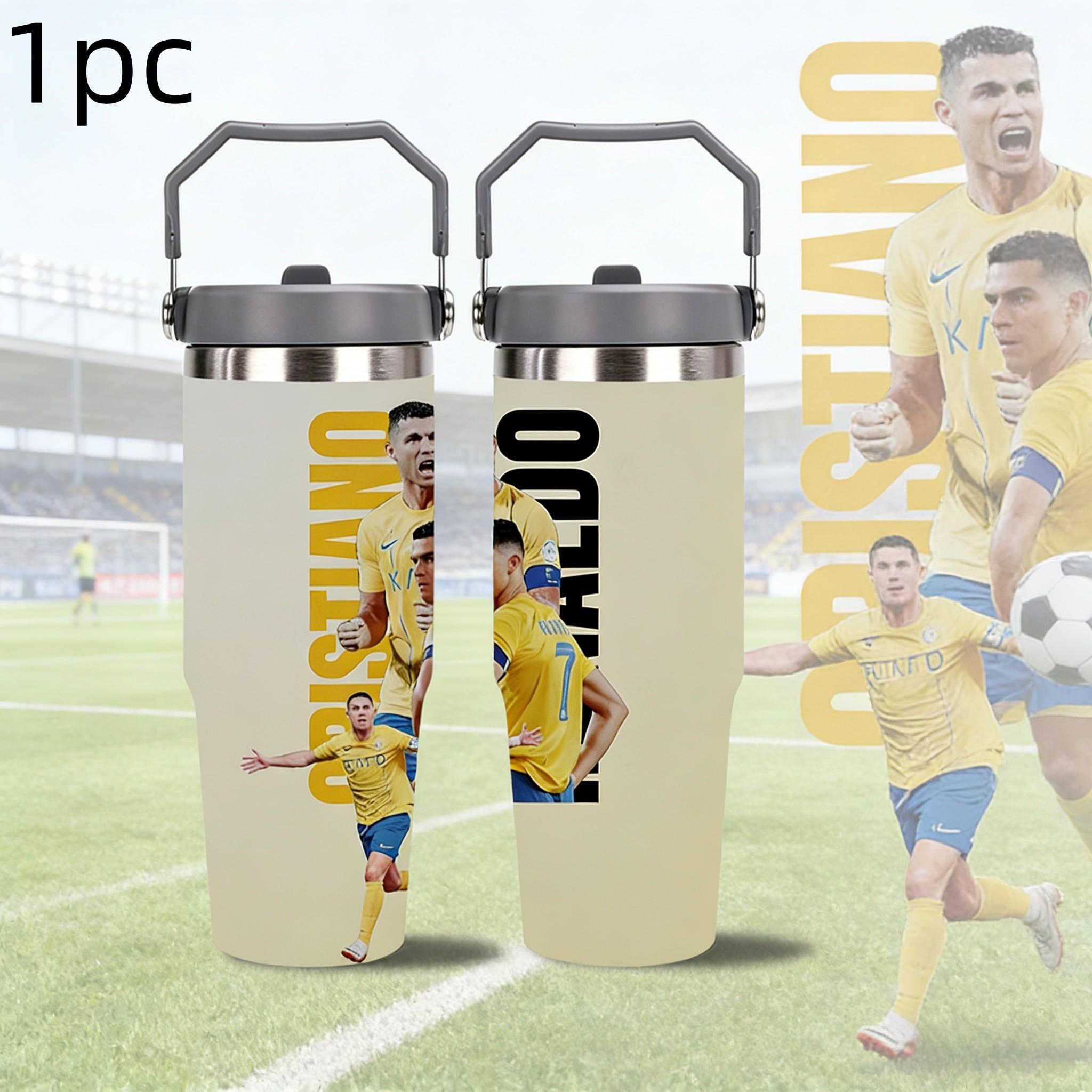 1pc 30oz stainless steel large-capacity car water bottle, Number 7 jersey Pattern，for Cristiano Ronaldo fans.for football enthusiasts. various patterns to choose from, fan gift, Outdoor camping Coffee Cups & Mugs