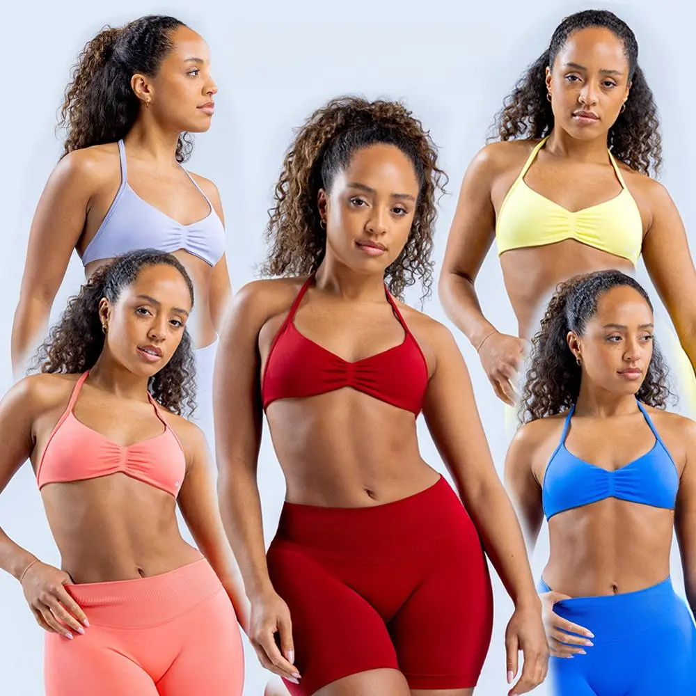 Women's 2-Piece Impact Sports Set - Seamless Sculpt Fit, Strappy Back, High-Waisted Bottoms, Ultra-Flattering Workout Ribbed Stretchy Activewear for Yoga, Gym Training Matching Sets, 2 Piece Sets