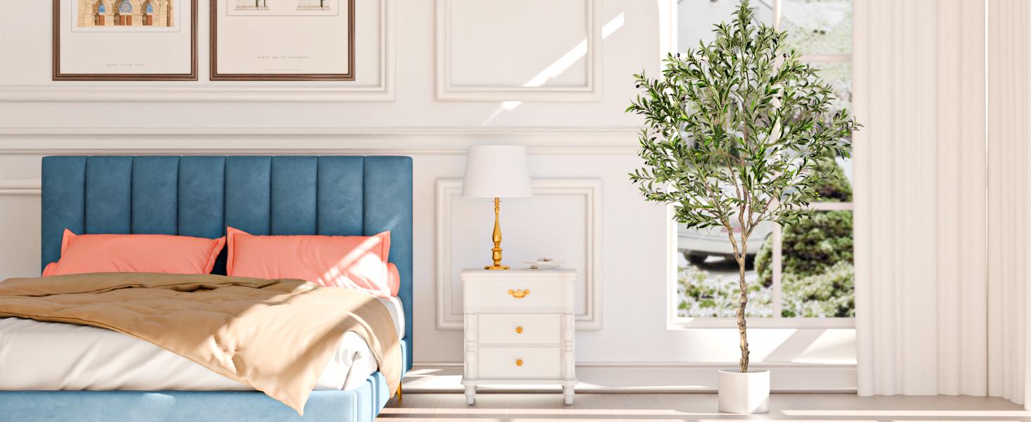 Fluffy 6/7/8ft Artificial Olive Tree, Fake Potted Olive Tree with Branches, Leaves and Fruits, Fake Plant, Indoor Decoration Decorative