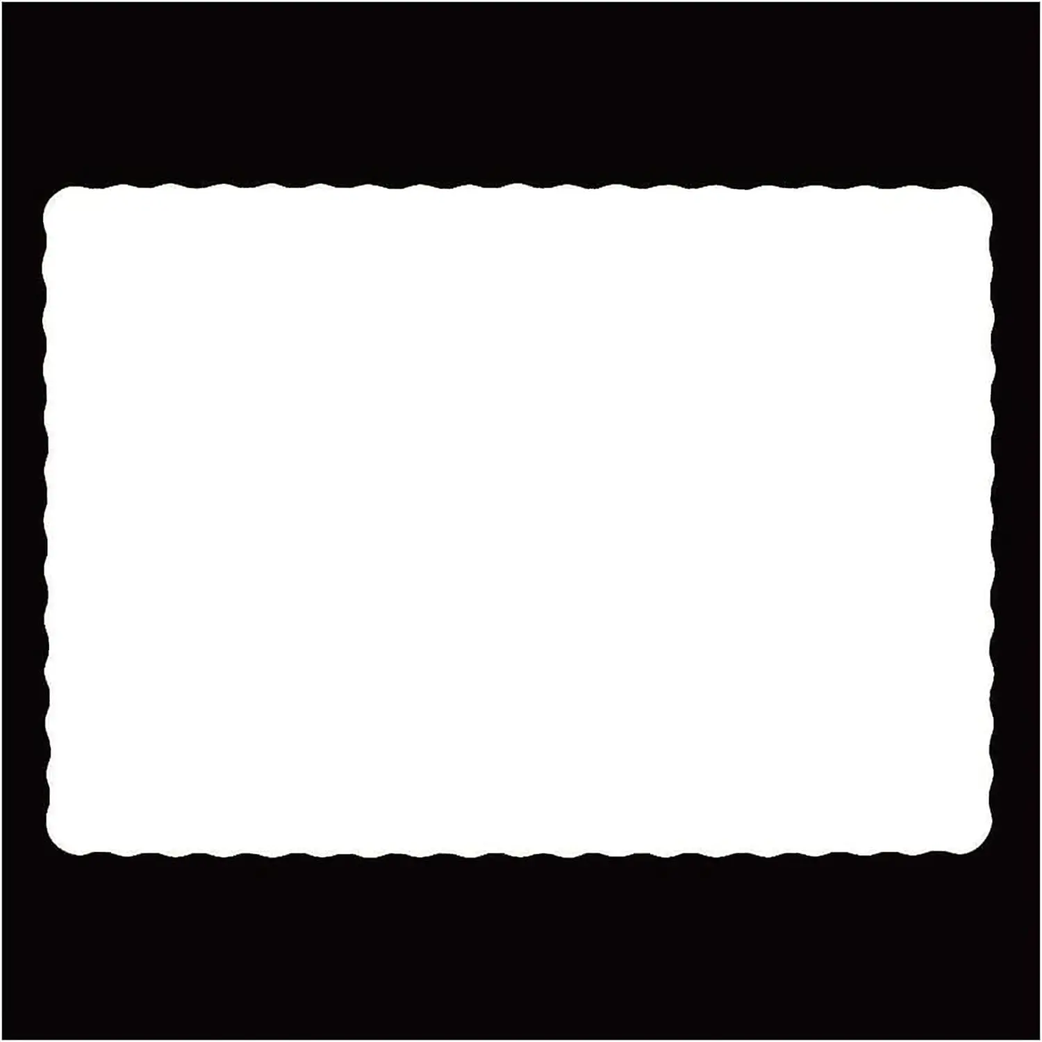 Rectangle Disposable Paper Placemat (100 Pack) - 10 x 14 Inches White Eco-Friendly Heavy Weight 60 Pound Paper Place Mat Wavy Scalloped Edge