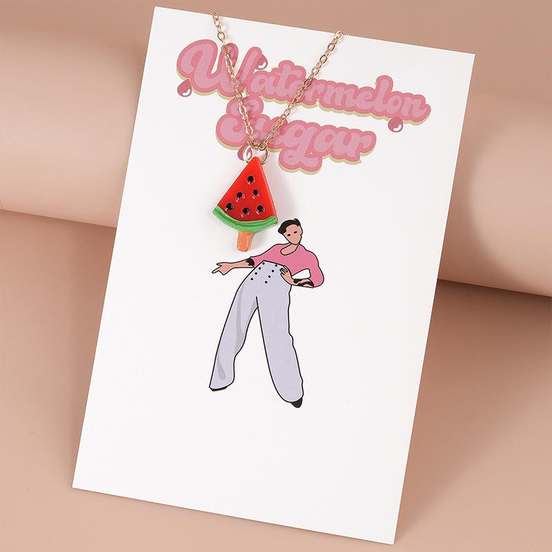 Summer Style Watermelon Pendant Necklace - Fashionably Simple, Versatile and Cute Necklace