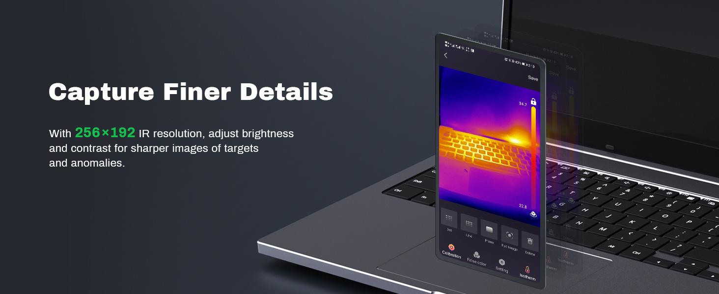 AMPBANK M256 Thermal Camera, 256x192 IR High Resolution Thermal Imaging Camera with 3D Analysis, 25Hz Refresh Rate, -4°F~842°F Temp Range AMPBANK M256 Thermal Camera, 256x192 IR High Resolution Thermal Imaging Camera with 3D Analysis, 25Hz Refresh Rate, -4°F~842°F Temp Range