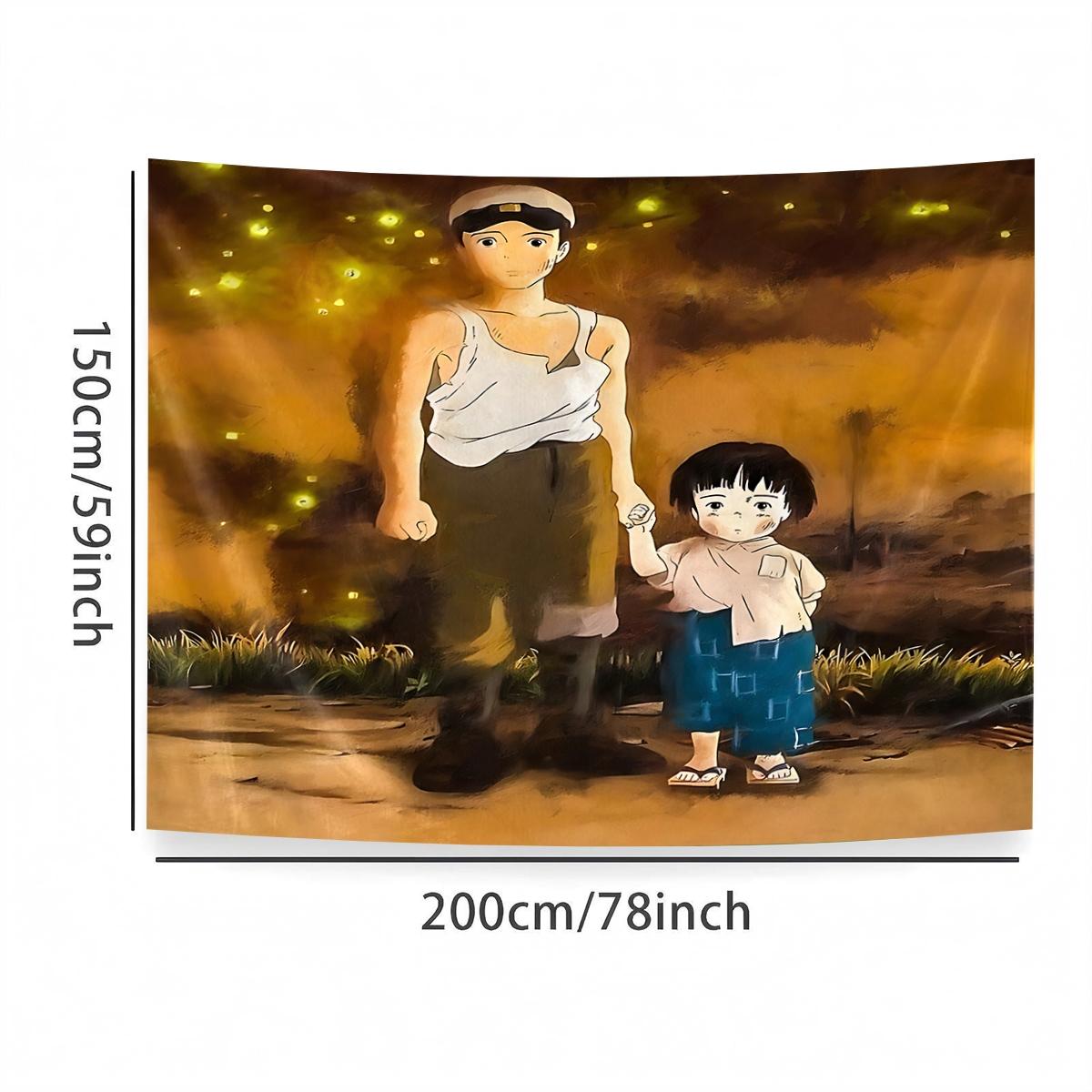Grave of the Fireflies connection  Tapestry, Exquisite Patterns, Soft Fabrics, Perfect for Sofa or Bed Decoration, Comfortable Home Decoration, Bohemian Home Decoration
