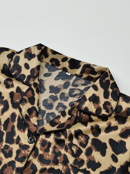 Women's Pyjama Set, Comfort PJ Set for Homewear, Short Sleeve Button Shirt & Elastic Waist Shorts, Women's Sleepwear for Summer, Loungewear, Pajama Set