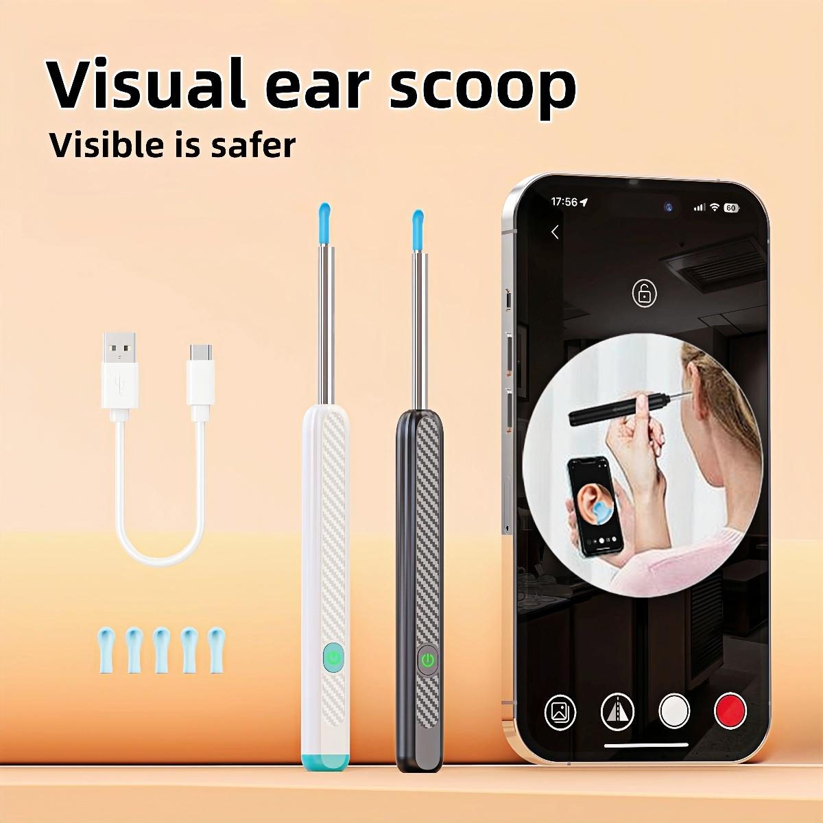 Electric Ear Wax Removal Tool with Camera & Light, Ear Wax Cleaner Kit with Digital Display, Ear Cleaning Kit, Ear Wax Removal Tool, Visual Earwax Cleaner